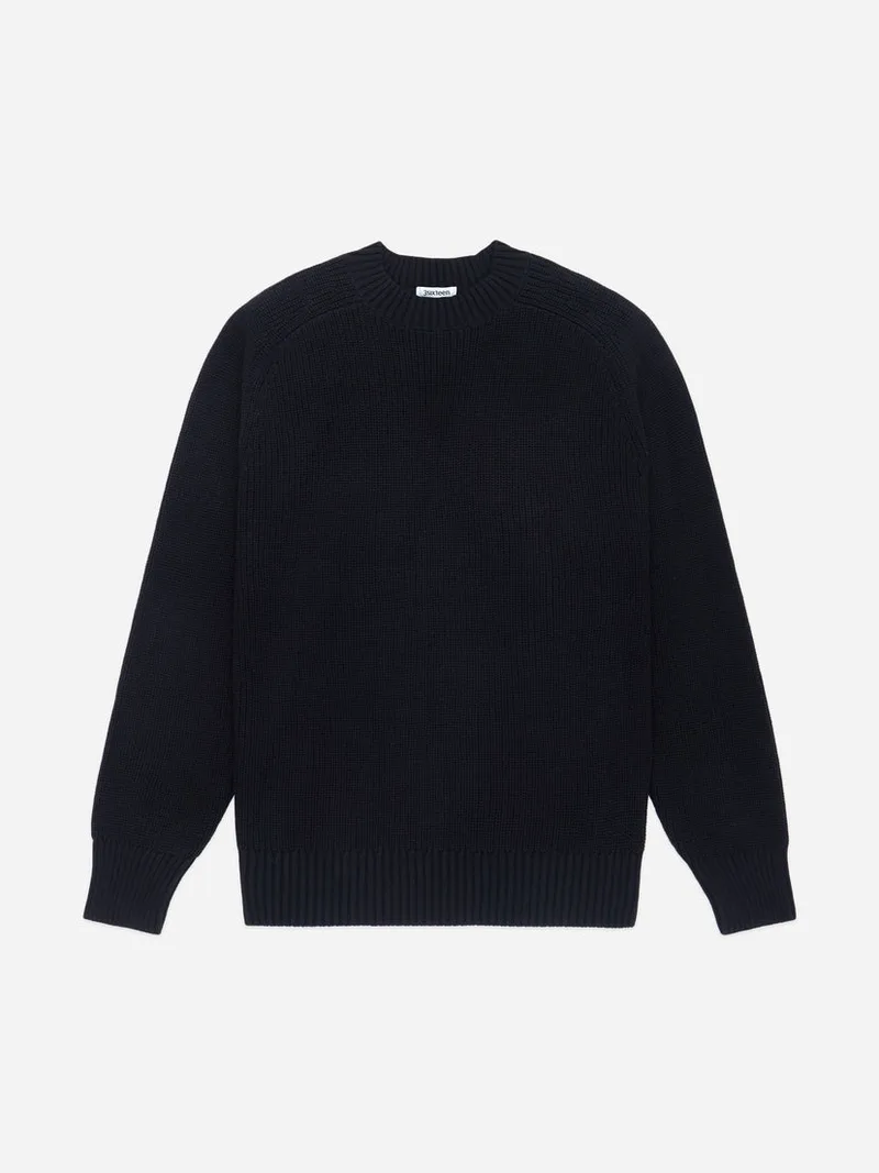 Cotton Crewneck Sweater Black 2