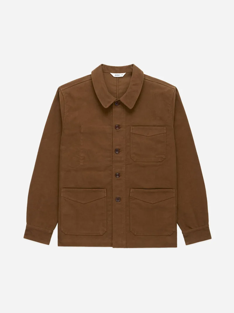 French Work Jacket Brown Moleskin