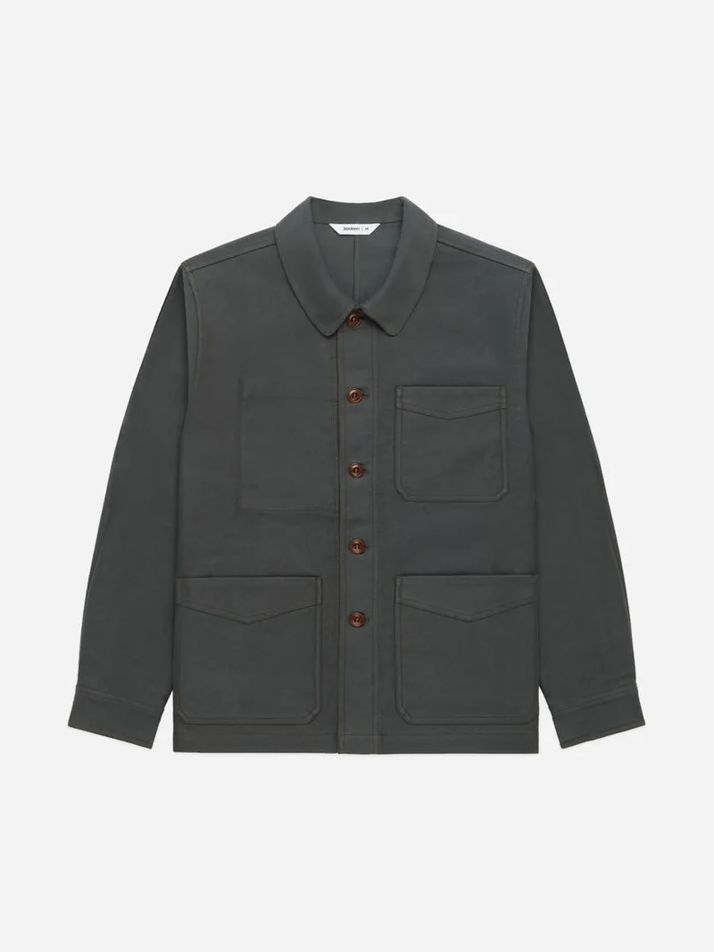 French Work Jacket Grey Moleskin