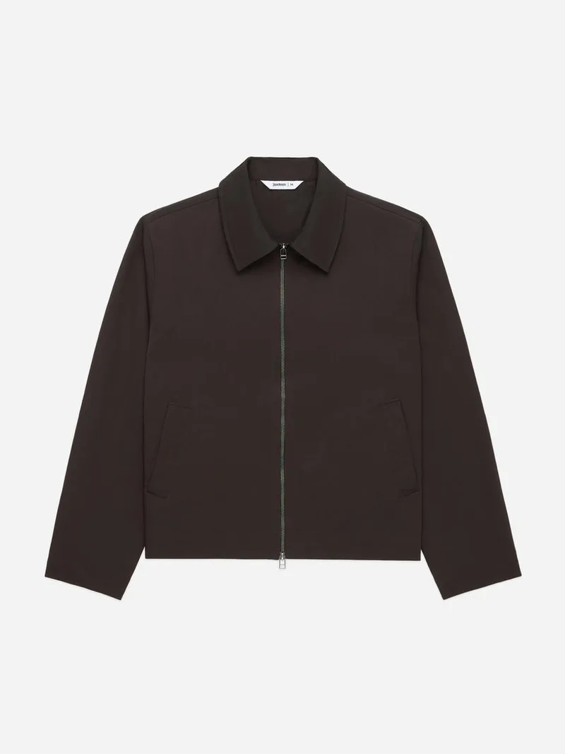 Club Jacket Brown Wrinkle Nylon