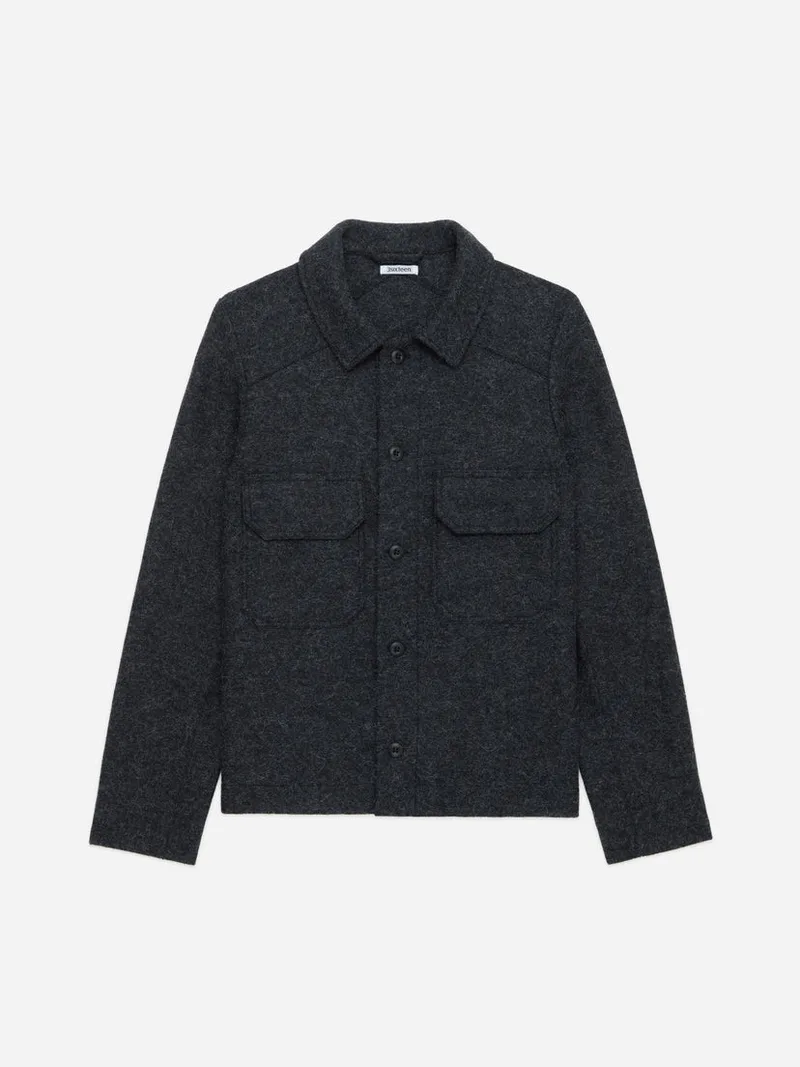 Officer Shirt Charcoal Felted Wool