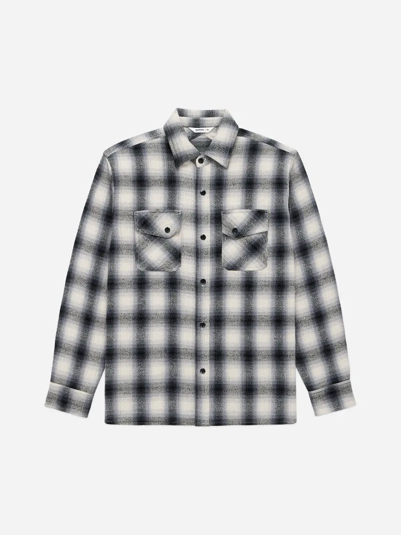 Crosscut Flannel Cream Black Plaid