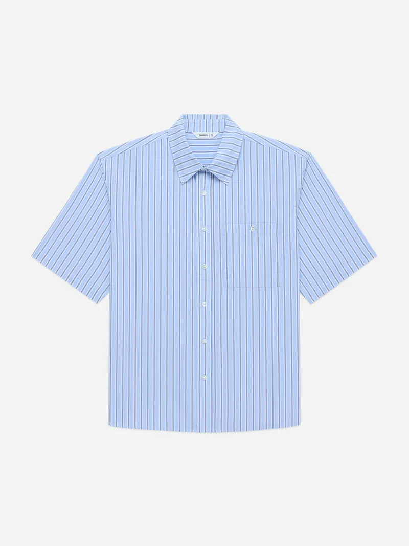 Short Sleeve Commuter Shirt Blue Stripe