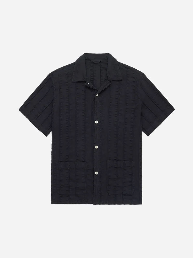 Cabana Shirt Charcoal Rope Stripe