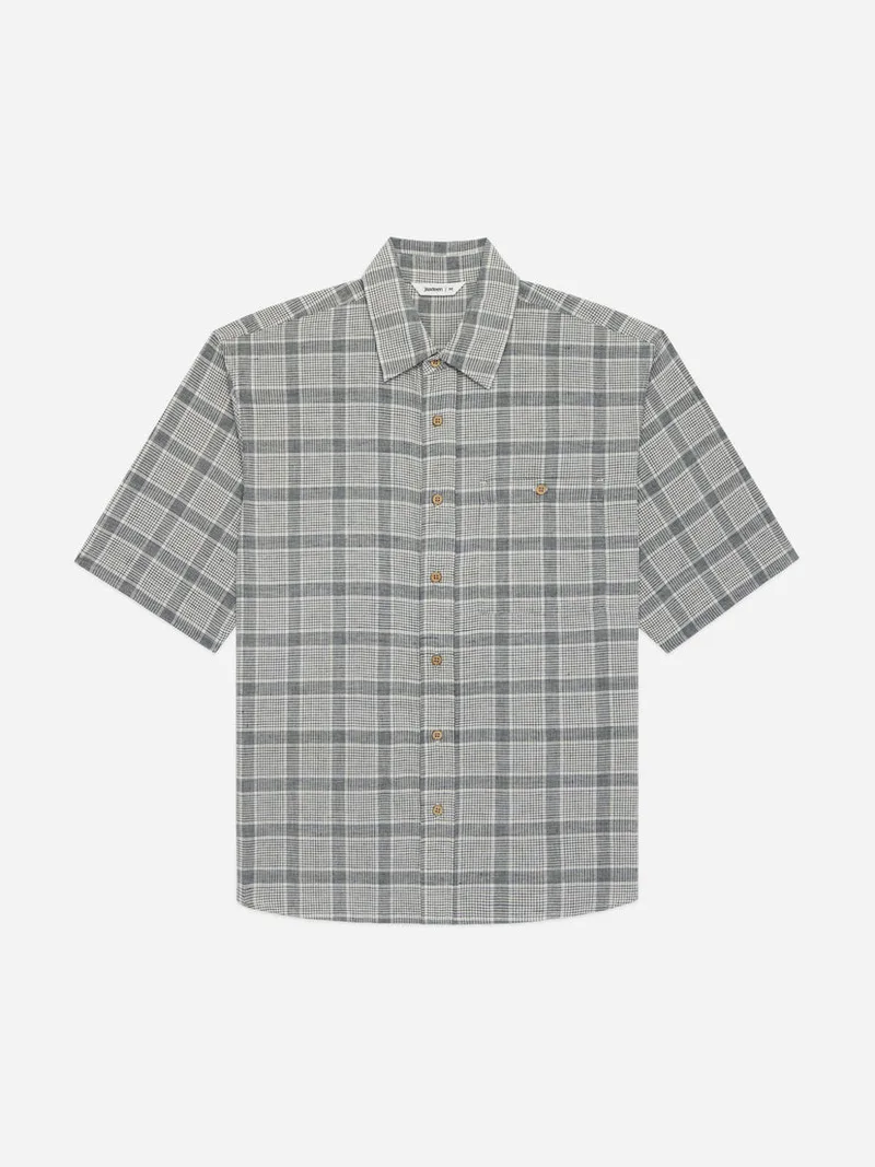 Short Sleeve Commuter Shirt Handloom Grey Check