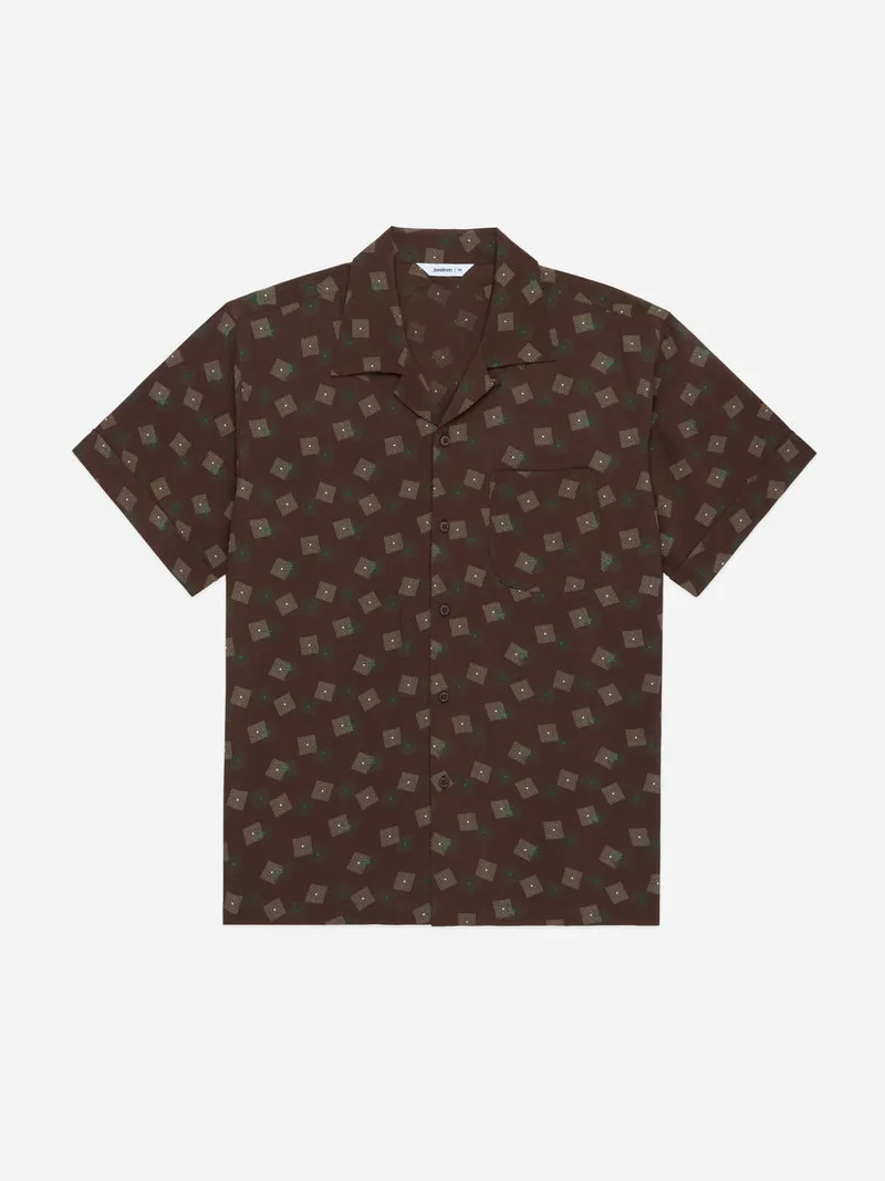 Vacation Shirt Brown Rayon Cube