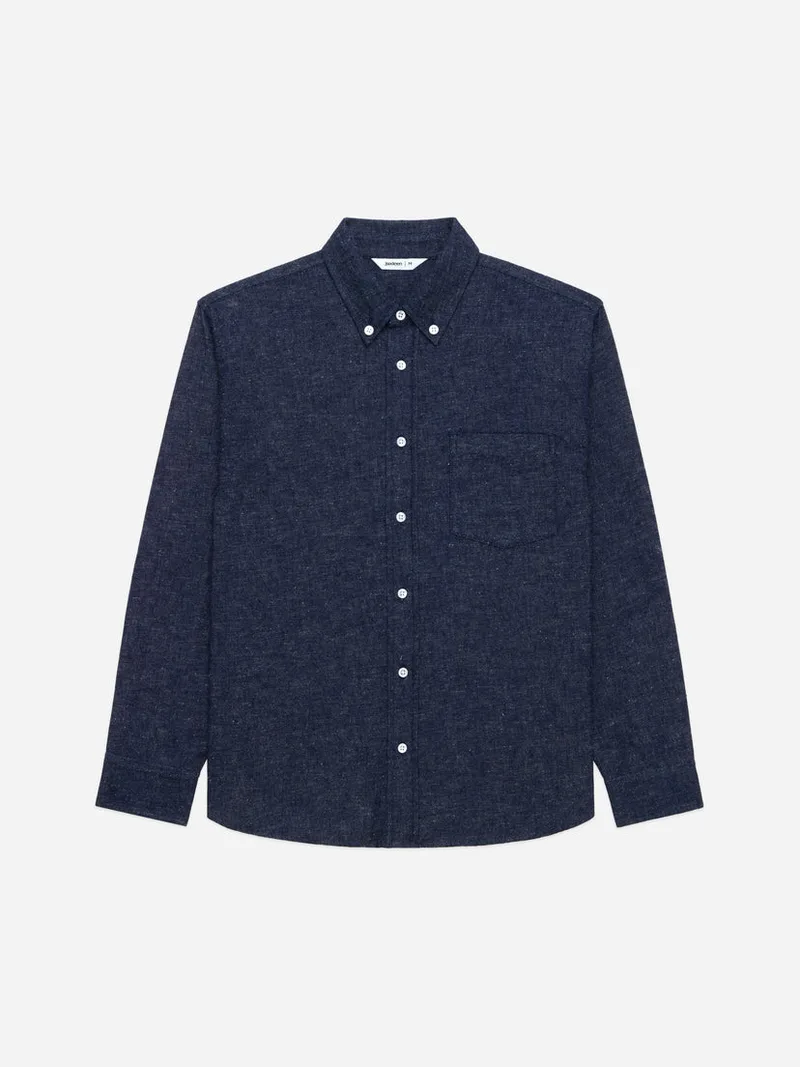 Denim Button Down Snow Slub Denim