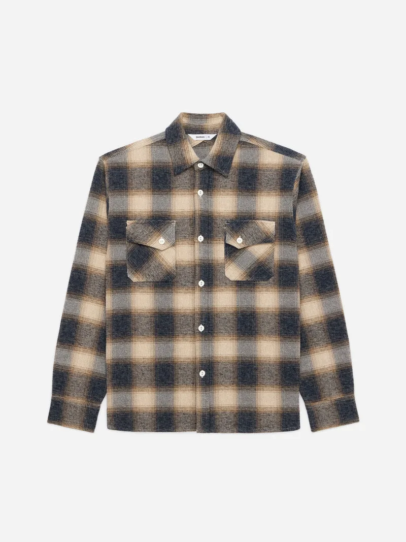 Crosscut Flannel Brown Ecru