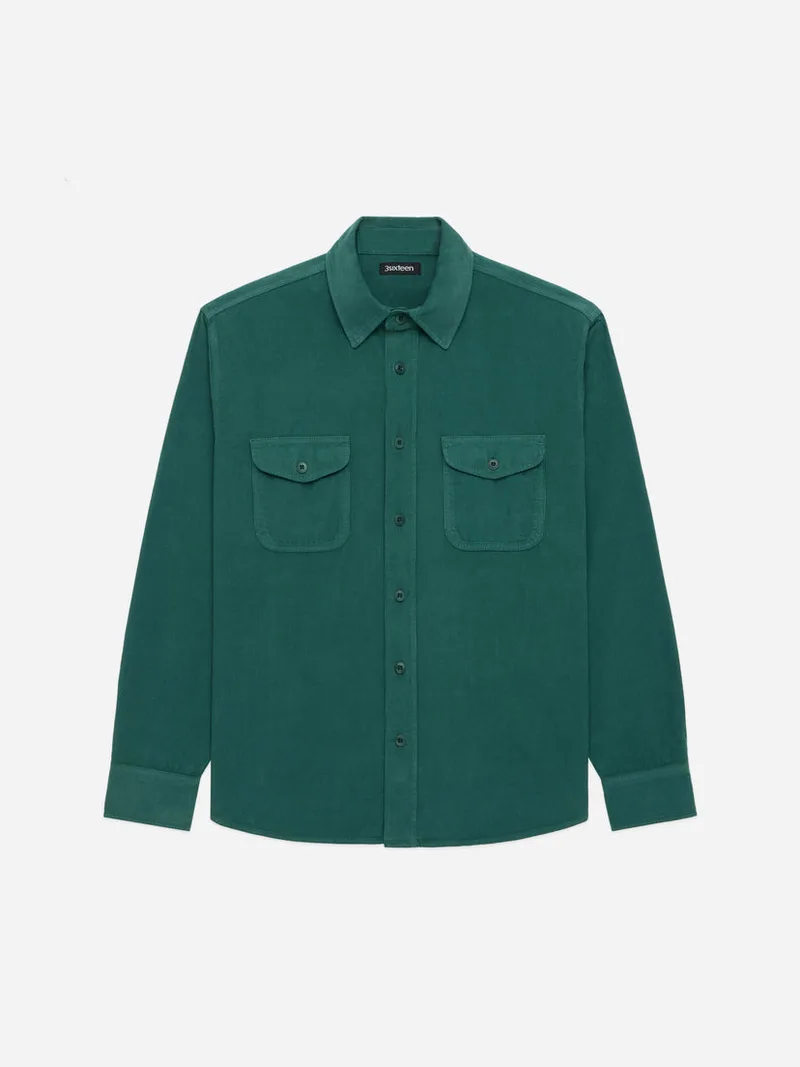 Studio Shirt Hunter Green Corduroy