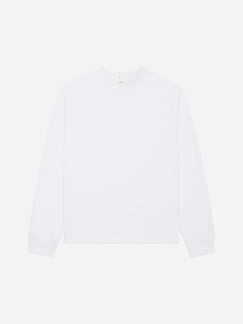 Heavyweight Boxy Long Sleeve T Shirt White