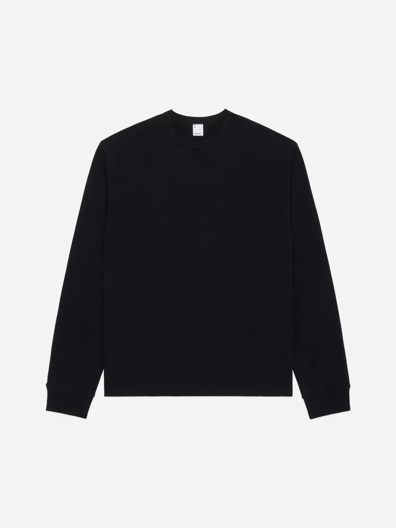 Heavyweight Boxy Long Sleeve T Shirt Black
