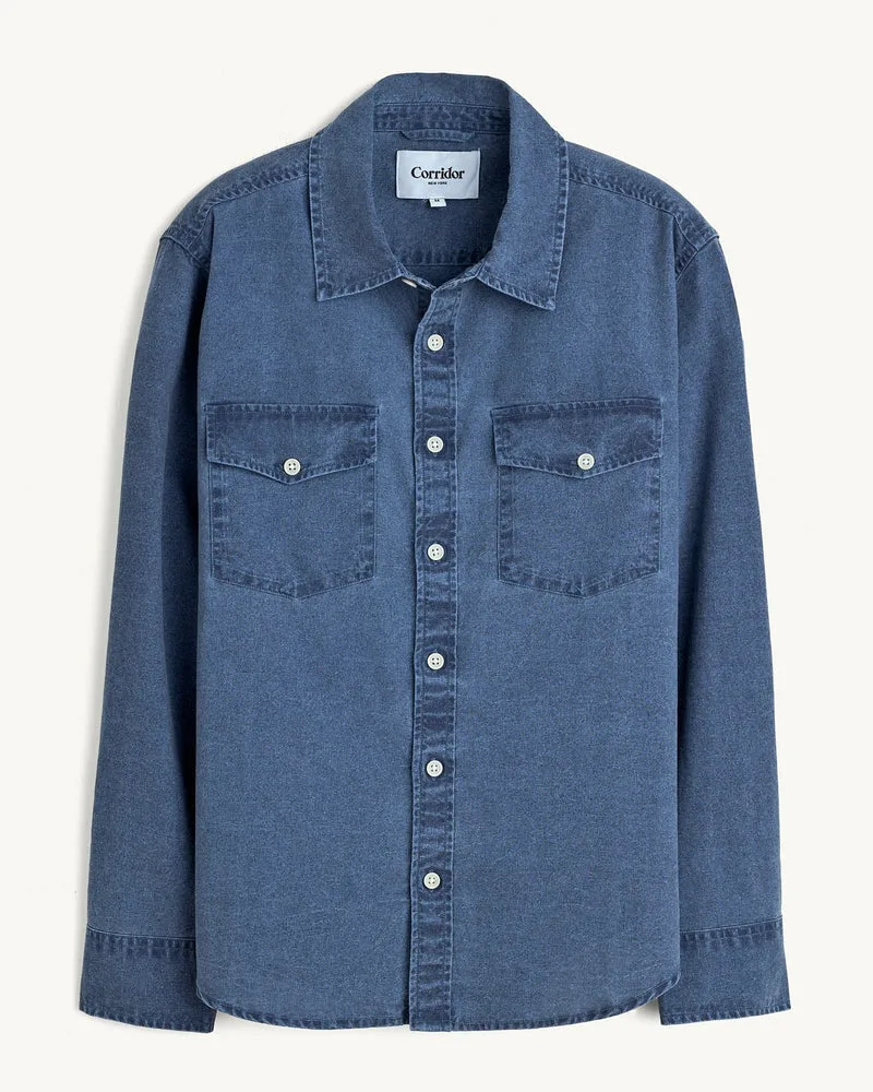 Pigment Dye Canvas LS - Navy