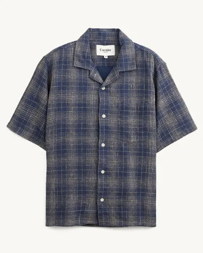 Wavy Linen SS - Navy