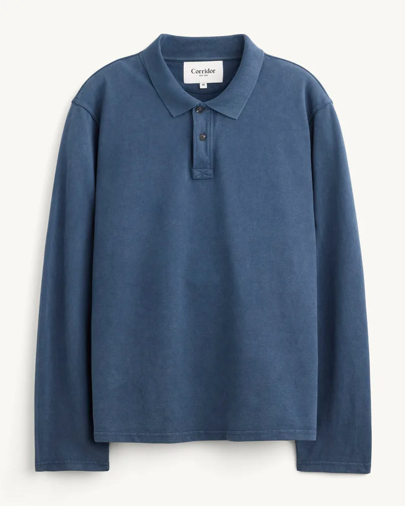 LS Pique Polo - Navy
