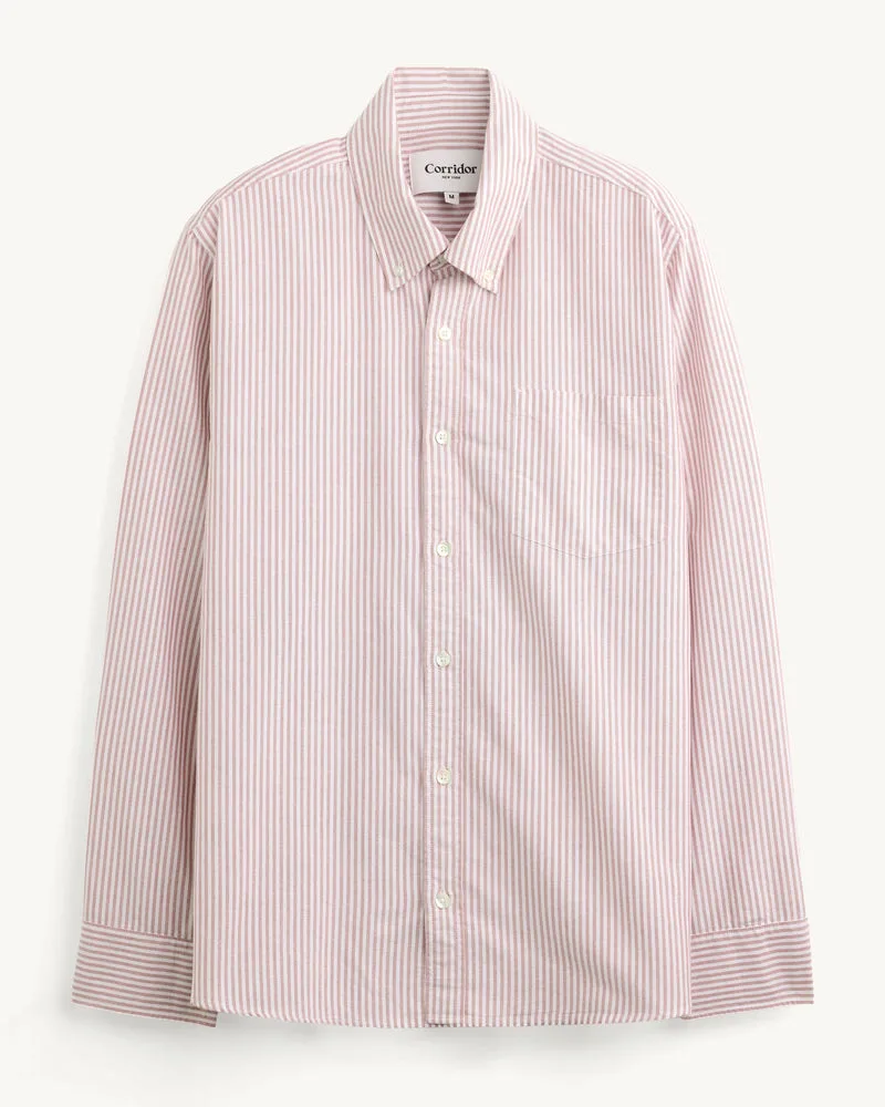 Stripe Oxford LS - Red