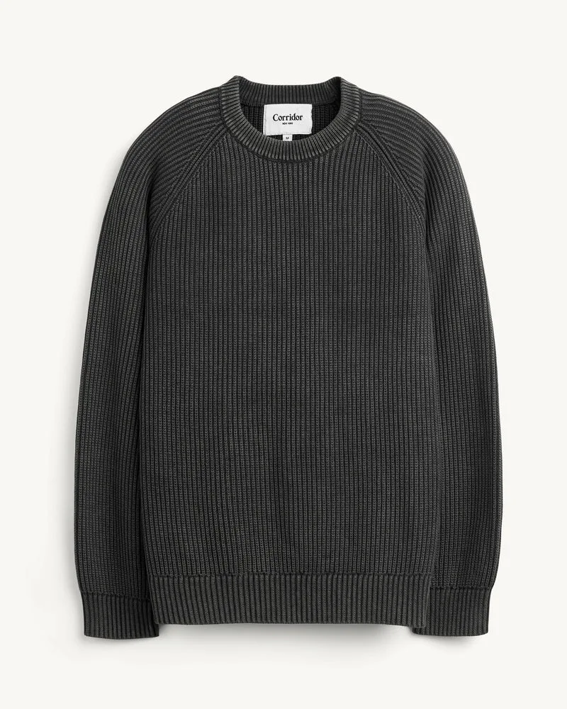 Washed Cotton Crewneck - Grey