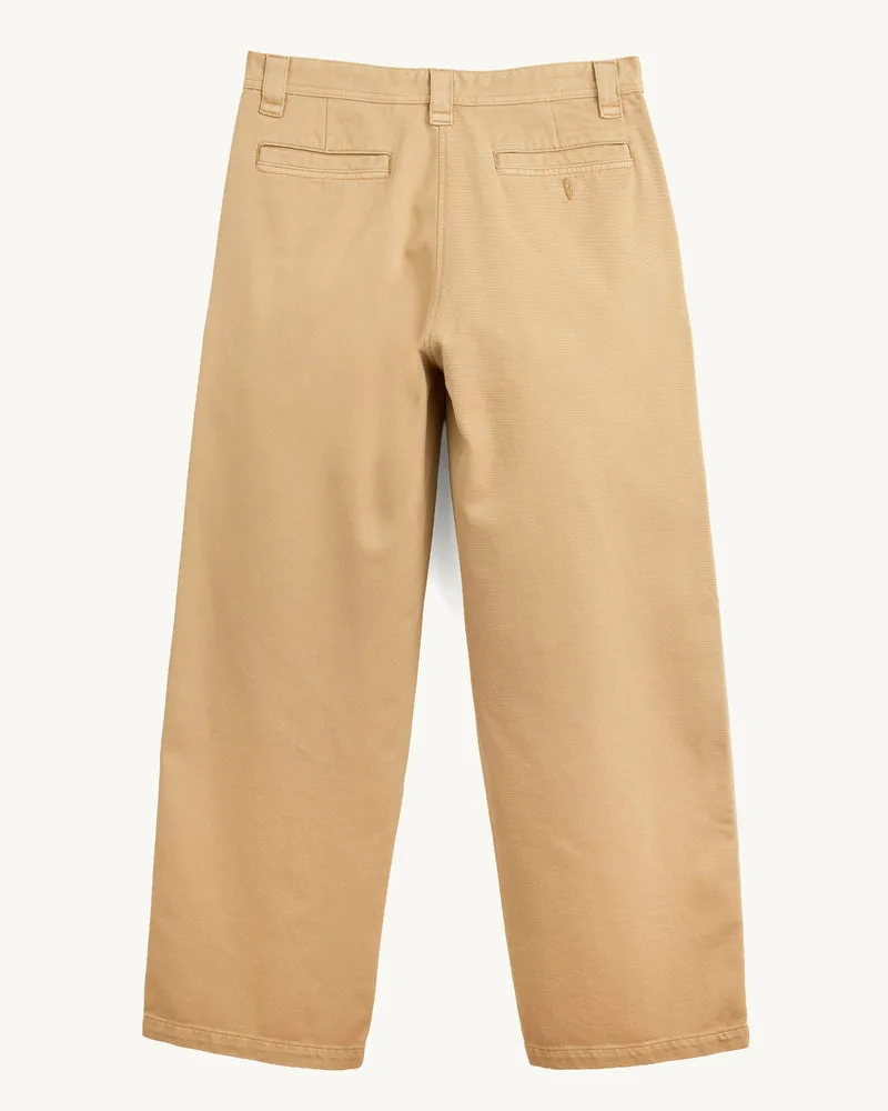 Wide Twill Trouser - Tan