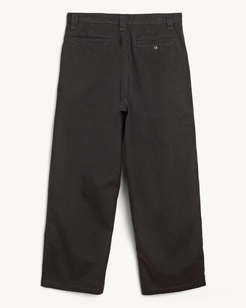 Wide Twill Trouser - Black