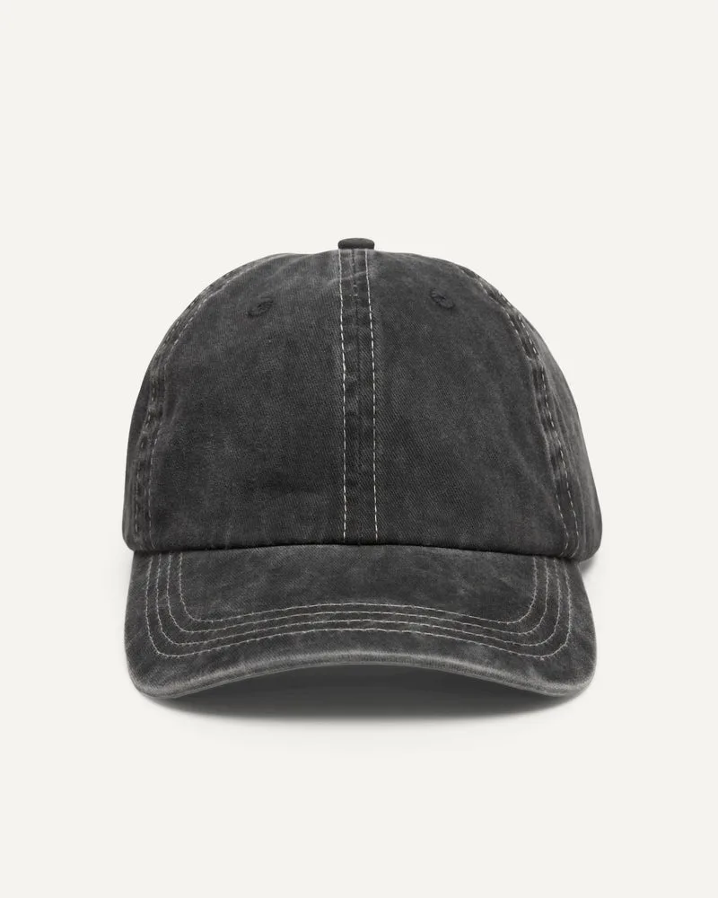 Garment Washed Cap - Black