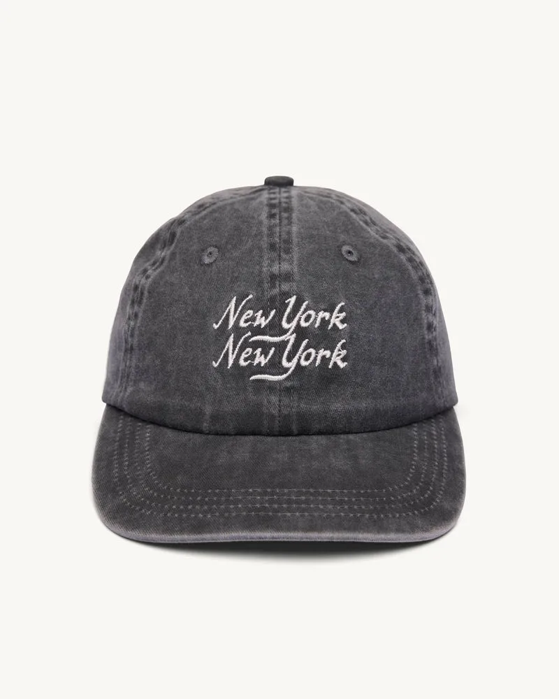 Washed Script Cap - Black