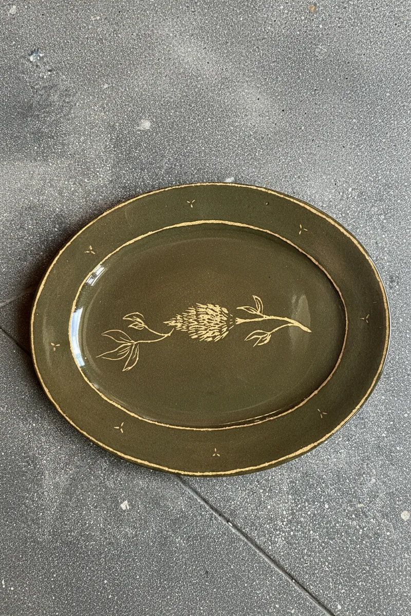 Green Pine - Large Oval Serving Platter - Presale