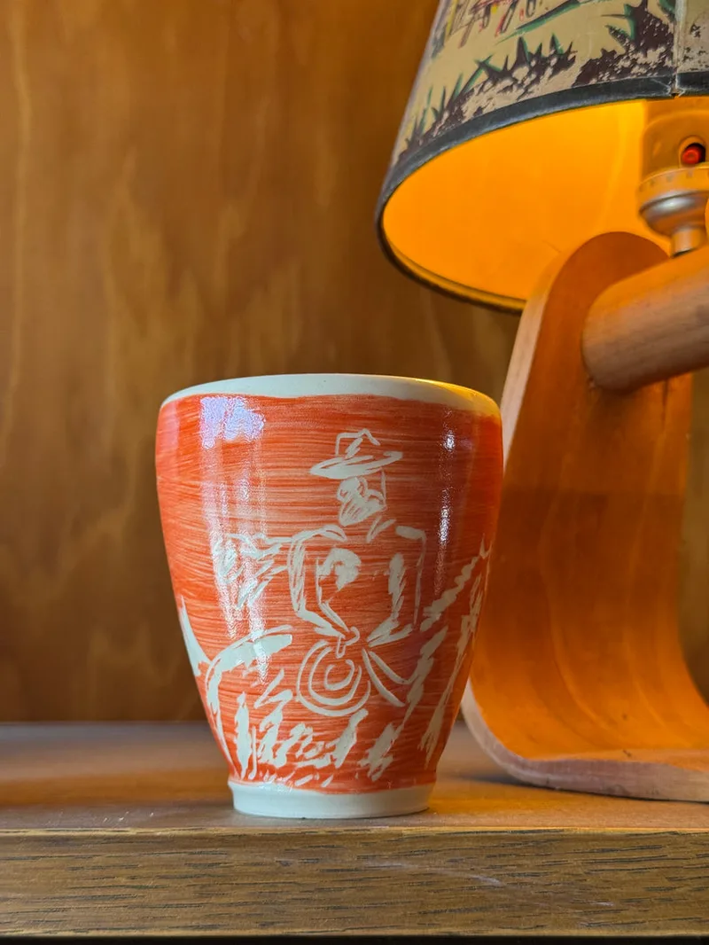 Fancy Orange Cowboy Tumbler