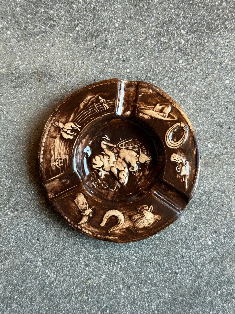 All Things Cowboy Ashtray - Brown