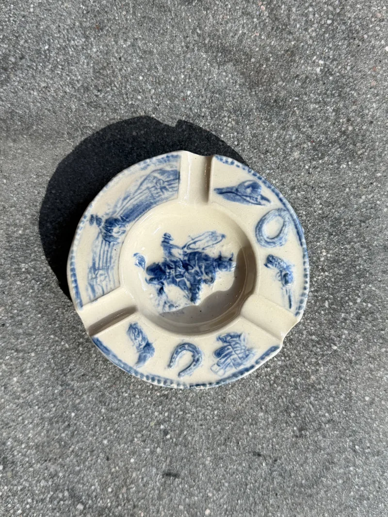 All Things Cowboy Ashtray - Blue
