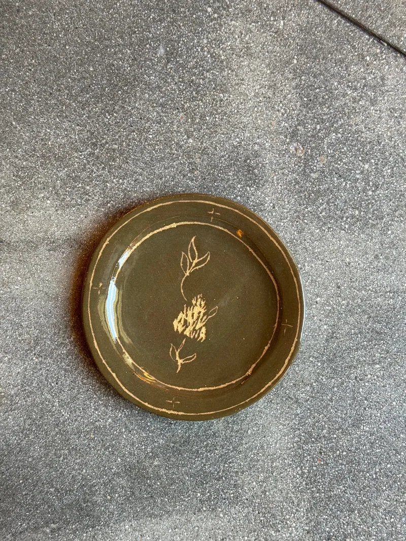 A Green Flower- Small Plate