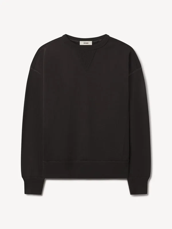 Black Sunfade Welterweight Double V Crew Sweatshirt