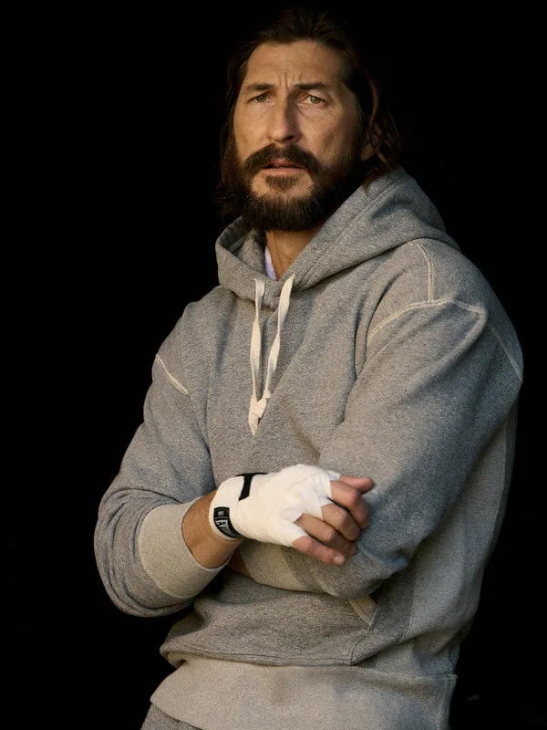 Two Tone Heather Grey Welterweight Hooded Sweatshirt