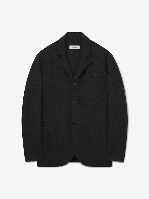 Marled Deep Charcoal Felted Wool Chore Coat