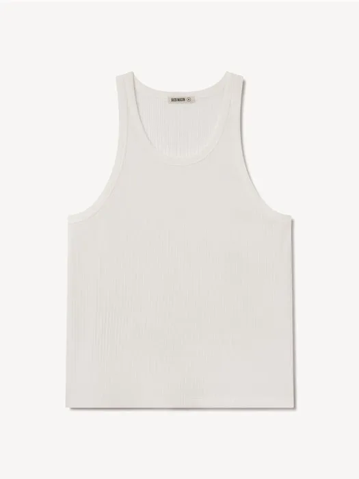 White Slingshot Cotton Tank Product Flat