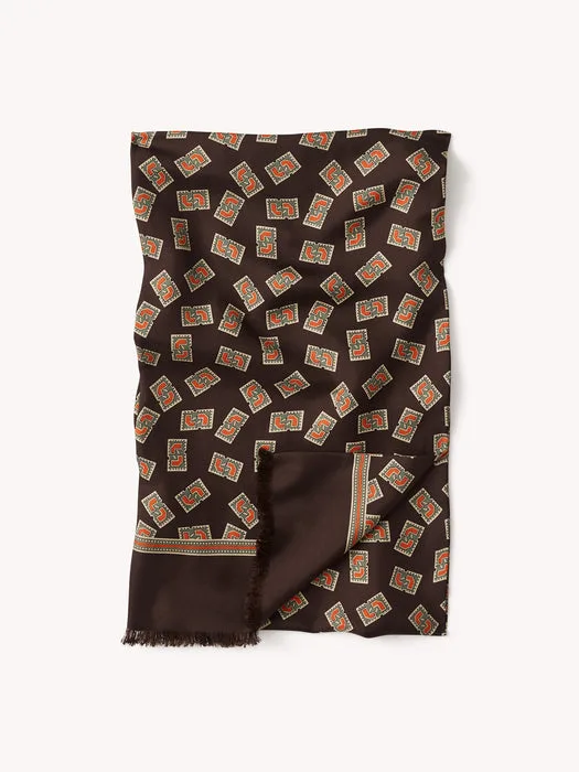 Erik's Stamp Italian Silk Scarf Product Flat