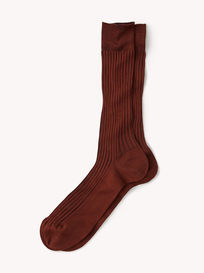 Copper Corgi Ribbed Cotton Dress Sock