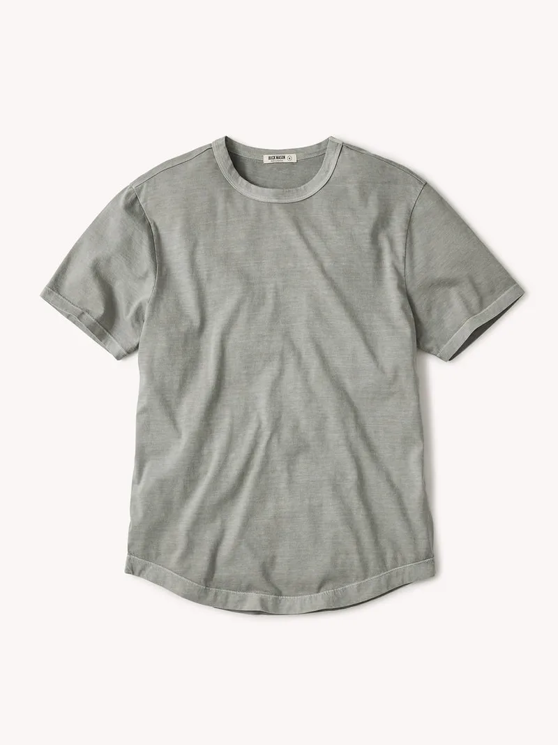 Green Mist Pima Curved Hem Tee