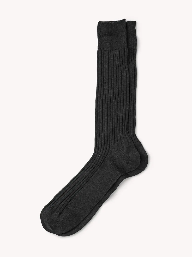 Melange Corgi Ribbed Cotton Dress Sock