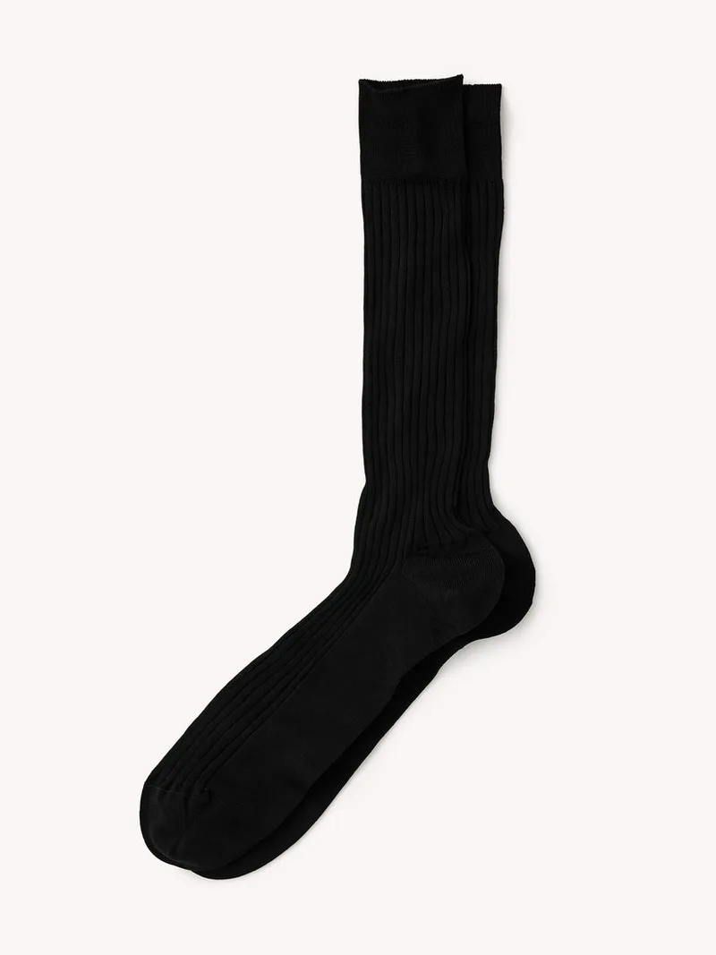 Black Corgi Ribbed Cotton Dress Sock