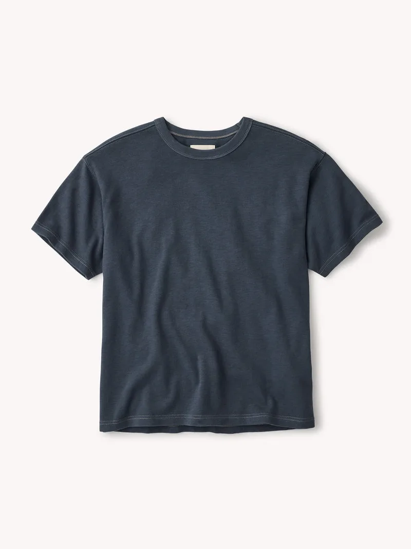 Petrol Blue Field Spec 90s Boxy Heavy Tee