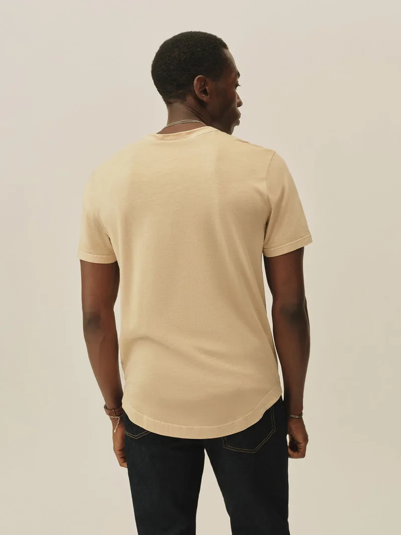 Golden Wheat Pima Curved Hem Tee