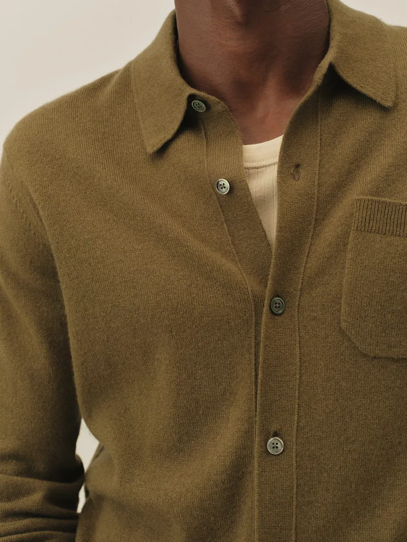 Moss California Cashmere Collared Cardigan