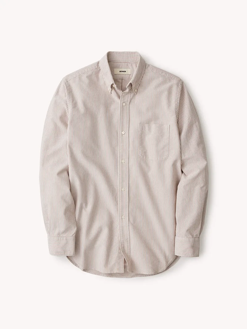 Dark Brick Brook Stripe Big Oxford
