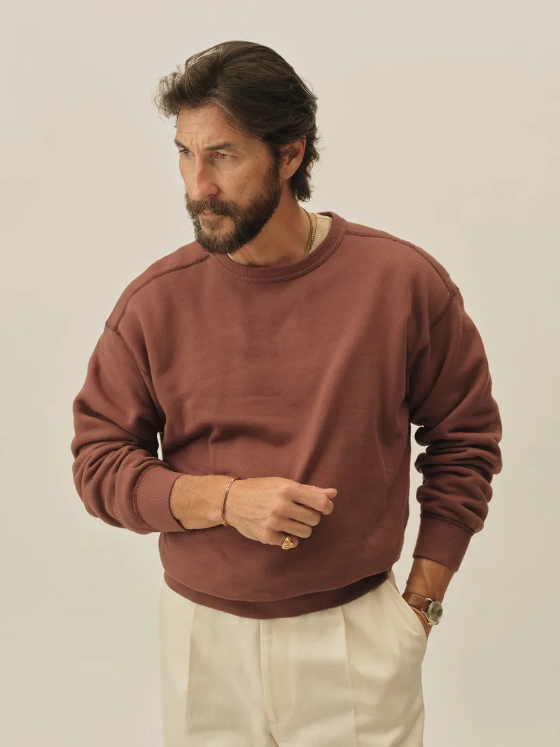 Dry Burgundy Featherweight Terry Crewneck