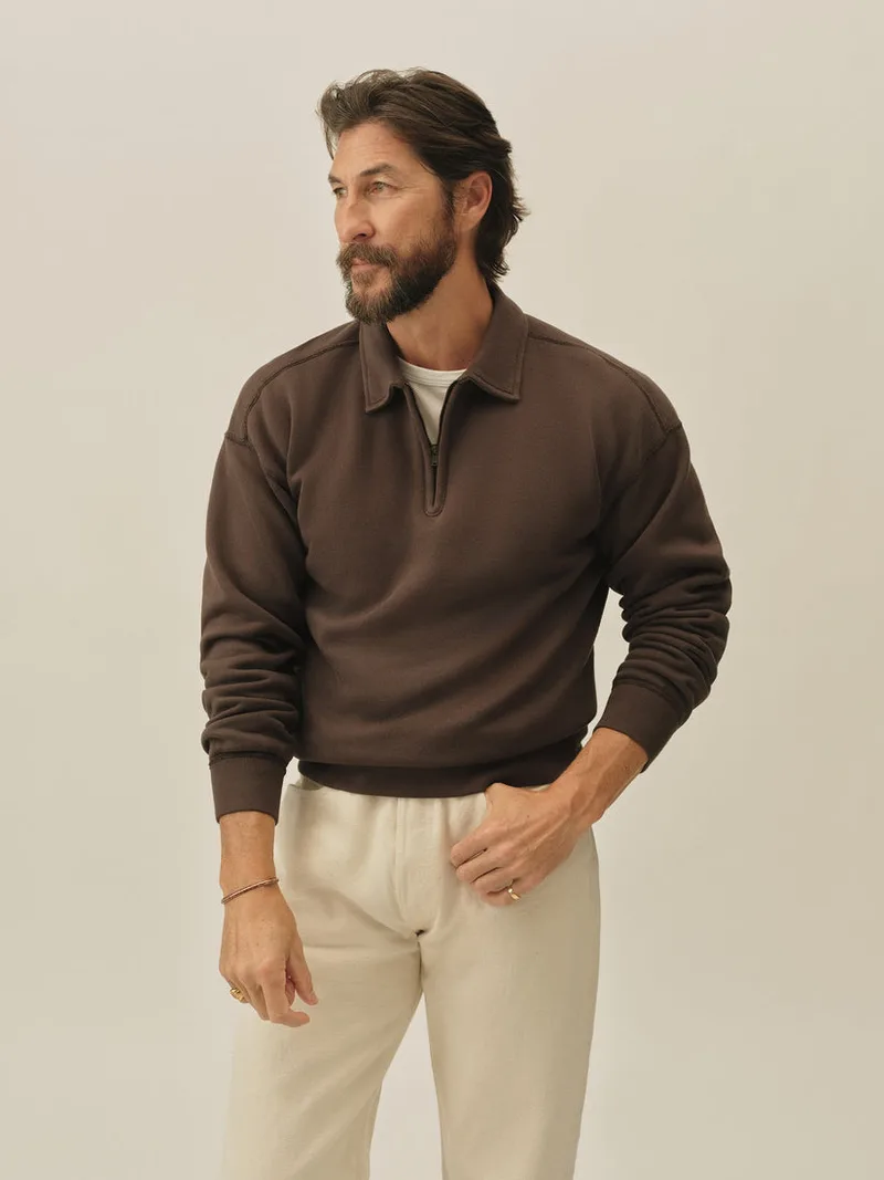 Black Featherweight Terry Quarter Zip