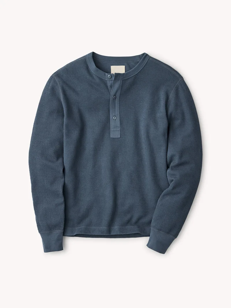 Dark Marine Vintage Thermal Henley