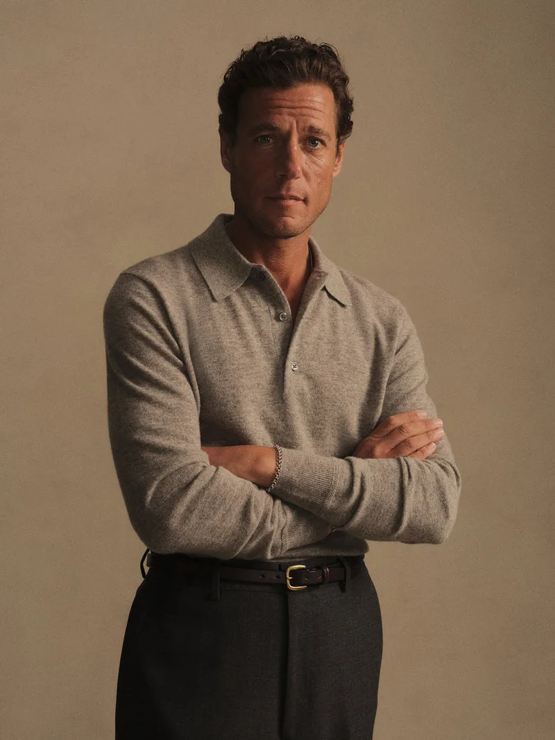 Heather Grey California Cashmere Polo