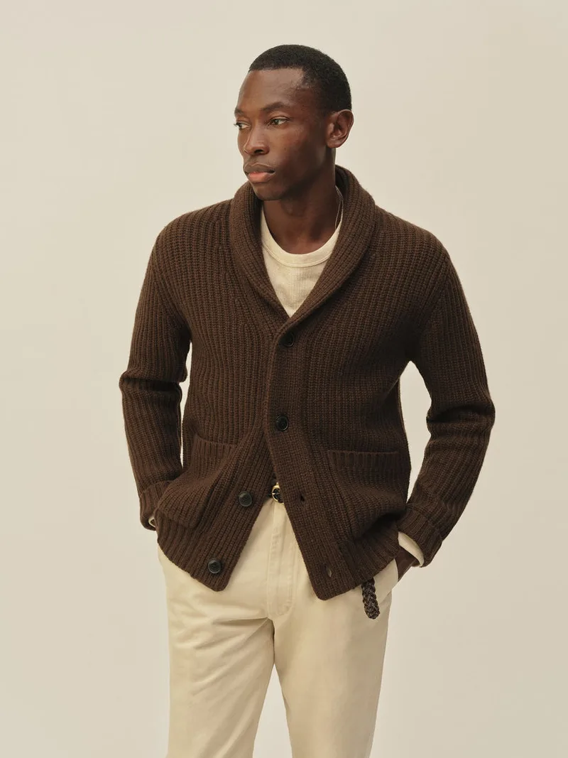 Deep Chestnut Herdsman Shawl Cardigan