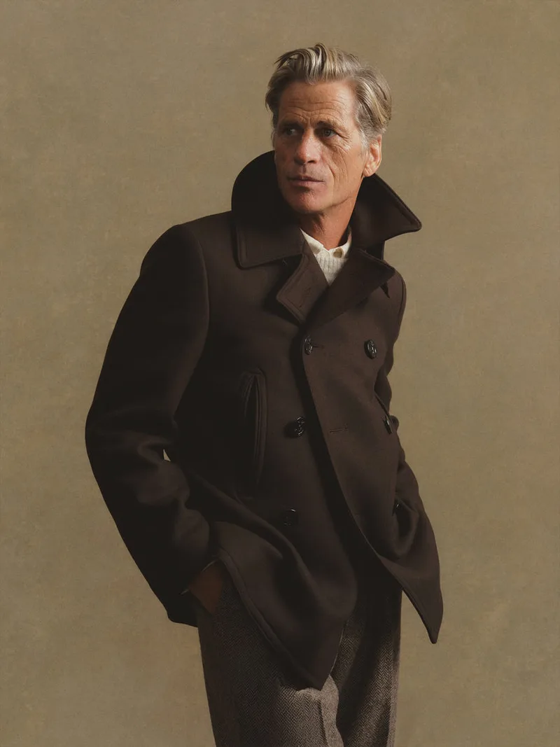 Mahogany Italian Melton Admiral Peacoat