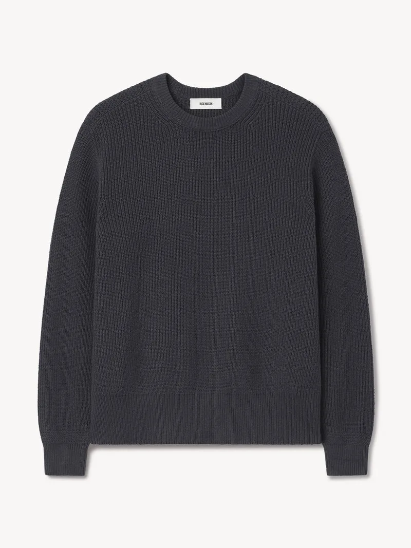 Faded Indigo Seafarer Cotton Rib Crew