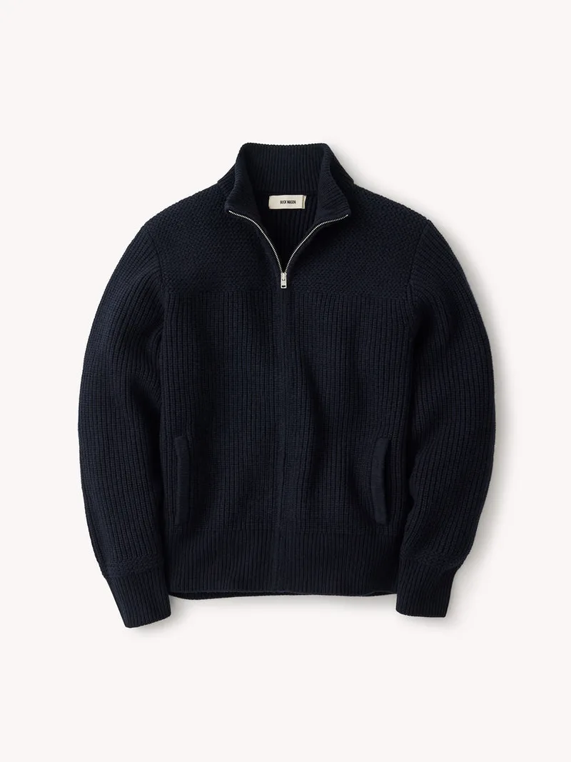 Dark Navy Loft Lite Merino Full Zip